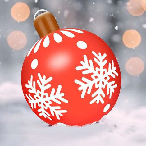 XEPHO Boule Noël Gonflable,66CM Boule de Noel Gonflable Geante,Grosses Boules de Noel Gonflable,Convient pour La Décoration de Noël, La Décoration de La Maison Et La Décoration du Jardin Extérieur