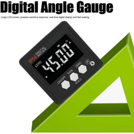 Digital Angle Finder, 4x90 Degrés IP54 LCD LCD Digital Prochaltacteur Rotracteur Inclinomètre Angle Cube Niveau Inclinomètre pour (1/4)