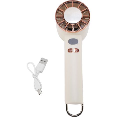 Ventilateur portable silencieux à plusieurs vitesses avec technologie de réfrigération par glace, blanc ivoire, idéal pour l'extérieur. (1/4)