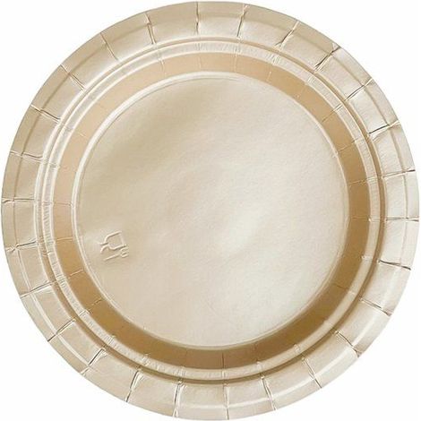 20 assiettes en carton doré mat, 17,7 cm, design festif, usage jetable, idéales pour réveillon et événements thématiques (1/2)