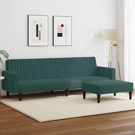 vidaXL Sofa-Set 2 Stück dunkelgrün Samt (1/5)