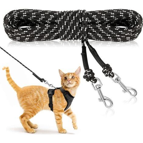 15 m lange, reflektierende Katzenleine / Robuste und sichere Leine für Kätzchen, Welpen, Kaninchen und Kleintiere