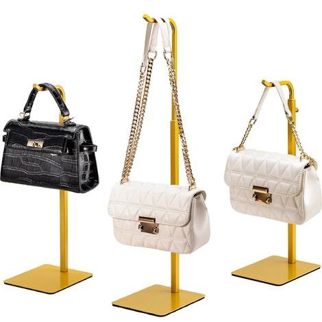 Purse Display Stand Set of 3: Gold Stand for Bags, Purses and Crown, Adjustable Hook for Table, Closet and Retail for Sellers (1/5)