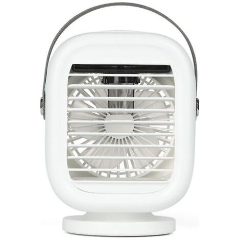BUNTHAUS 120 Degrés De Rotation 2000mah Climatiseur Ventilateur Usb Refroidisseur D'air Rechargeable 3 Vitesses Humidificateur Brumisation Ventilateur Pour Bureau À Domicile Salle En Plein Air (1/5)
