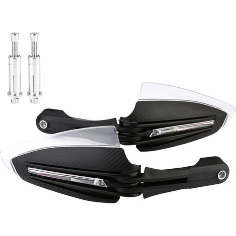 Lot de 2 protège-mains universels pour moto 7/8" avec clignotants LED et feux jour.