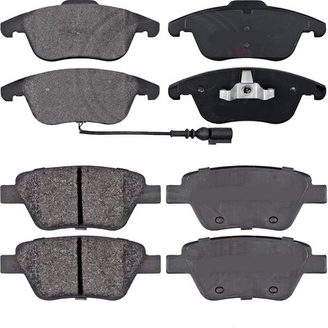 KIT PASTIGLIE FRENO ANTERIORI E POSTERIORI compatibile con VW POLO V TRE VOLUMI (602,602,612,614) / PASTIGLIE FRENANTI AUTO OEM P 85 041  P 85 121,P 85 020 / SOSTITUZIONE DIRETTA / BASSA POLVERE / SIL