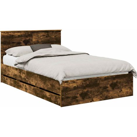 Maison Exclusive - Struttura del letto con cassetto Rovere fumé 120 x 190 cm