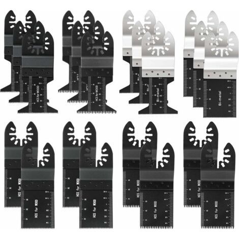 Confezione da 20 lame per sega oscillante per legno e metallo – Acciaio al carbonio – Compatibili con utensili multifunzione – Taglio preciso e veloce