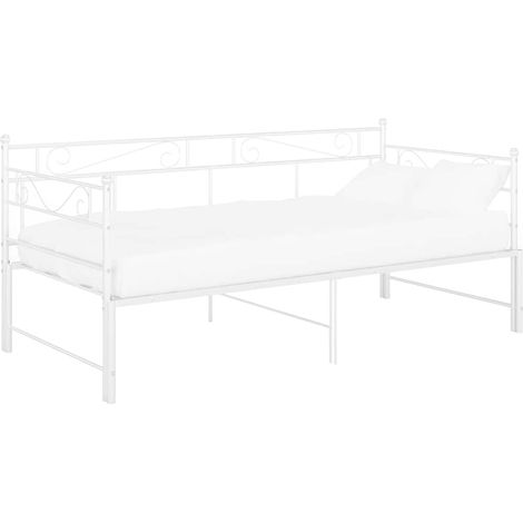 Maison Exclusive - Telaio Divano Letto Estraibile Bianco in Metallo 90x200 cm (1/5)