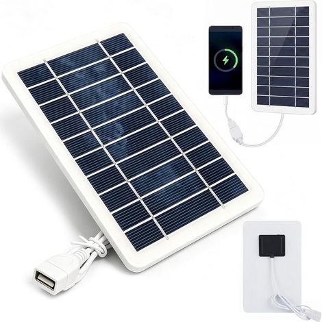 Panneau Solaire Portable 5V avec Port USB, Chargeur Solaire Plug and Play Étanche IP65 pour Randonnée, Camping et Activités Extérieures, Cadre en Plaque Époxy Durable, Câble USB Inclus (1/5)