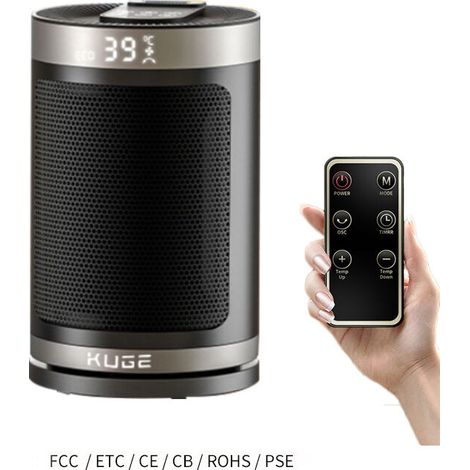 Space Heater, 120° Oscillation 3 Modes 1500W/750W Fast Heating Portable Space Heater, Personal Heater 1525cm (1/5)