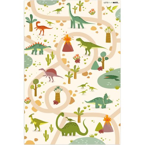 PLAY MAT Dino - Green - Nature - Children - Design 70x105 cm