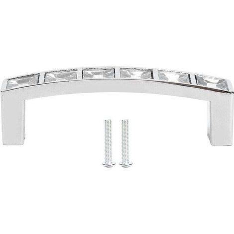 Poignée en cristal moderne simple armoire porte diamants Double trou poignée tiroir tirer A (1/4)