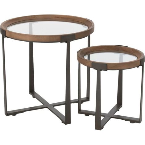 Tables basses gigognes de style industriel D60 (set de 2) - IOWA (1/4)