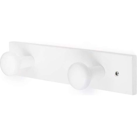Sacar Appendiabiti in Legno di Faggio Bianco - 2 Posti - 240x60x70 mm