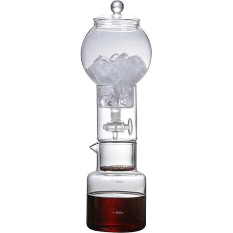 JeiibrZui Cold Brew Filter – 600 ml – 1 Stück – Glas – Durchflussregulierbar – Für Eiskaffee und Eistee (1/5)