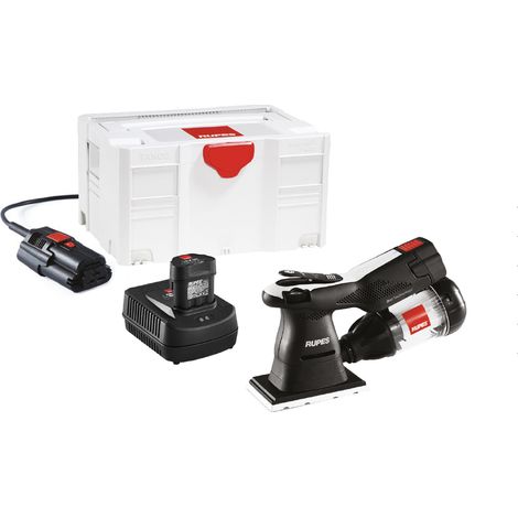 Kit mini ponceuse plateau rectangulaire avec 2 batteries + Chargeur + Bloc d'alim rechargeable + Filtre green tech + Systainer - RUPES - HSE73/BLX (1/4)