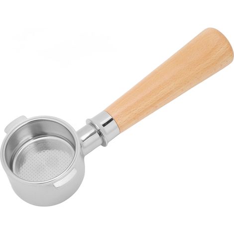 Porte-filtre à café en acier inoxydable, panier de 51 mm, sans fond, avec poignée en bois, pour machine à café ECO310, hêtre A2 (1/5)