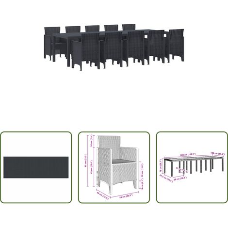 Salle à manger extérieure - Ensemble de salle à manger pour jardin 11 pcs Anthracite (1/5)