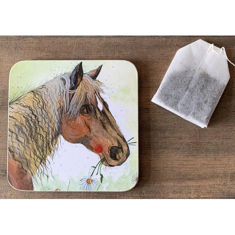 Dessous de verre C193 Cheval et fleurs