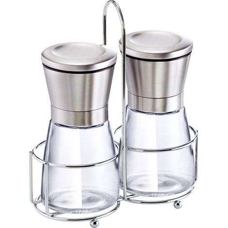 Salière Poivrière - CHEFFINGER - Inox et Verre - Mécanisme en Céramique - 2 Pièces - Élégance Chic (1/5)