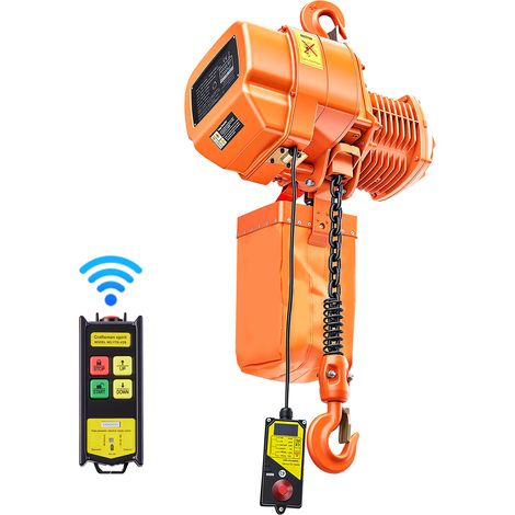 Mophorn Elektrischer Kettenzug 2000 kg, 6 m Hubhöhe, Dreiphasig-Brückenkran mit 100 m Funkfernbedienung, G100-Kette & Notstopp, Elektrokettenzug für Industrie, Lager und Werkstätten (1/5)