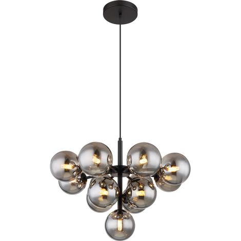 Globo - lampada a sospensione - GRAPPY - nero - vetro - Ø 56cm -