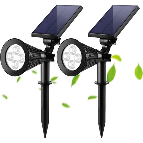 Projecteurs solaires LED, éclairage de jardin LED, projecteur blanc chaud, ultra lumineux (1/5)