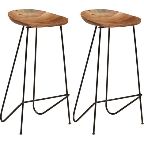 Barhocker 2 Stk. Massivholz Akazie