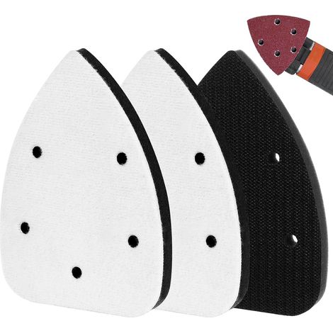 Pack of 3 Foam Sanding Plates 5 Holes 140 x 90 mm (1/5)