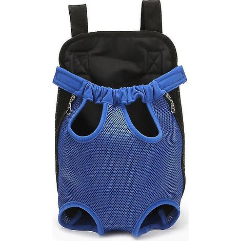 Sac à dos de transport ajustable pour petits chiens - Bleu, pattes libres, conception facile à enfiler pour les voyages, la randonnée et le camping (1/4)
