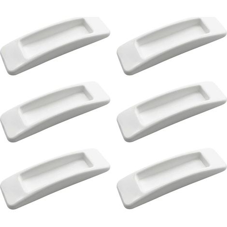 6er-Pack selbstklebende Sicherheitsgriffe für Schiebetüren (weiß), leicht zu öffnen, Druckgriffe, Schubladengriffe, selbstklebende Kunststoffgriffe für Küchenschränke (1/5)