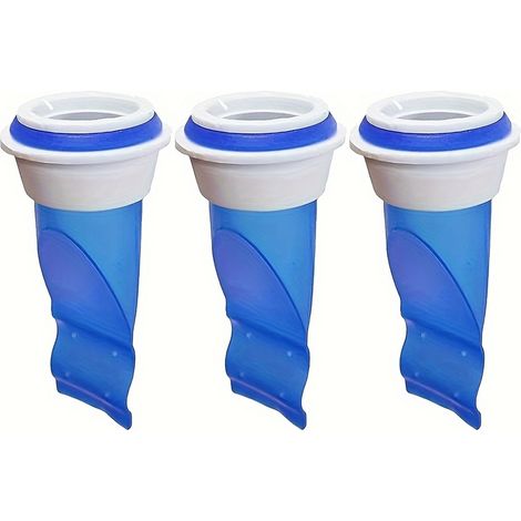 3 pièces : Noyau de crépine d'évier en silicone, anti-retour, siphon d'évier en silicone réglable, filtre anti-bouchage d'évier bleu, joint anti-odeur universel pour égout, protection anti-retour, Noy (1/5)