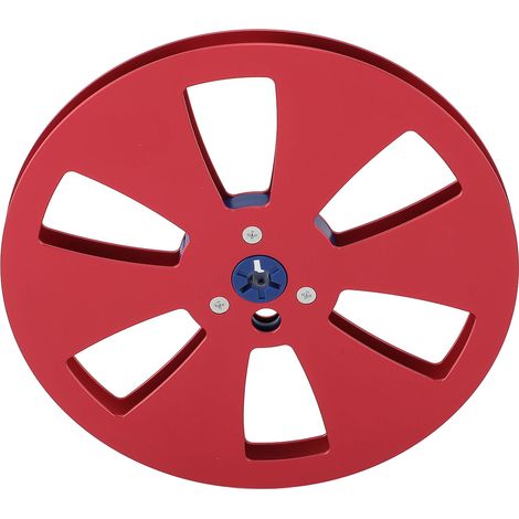 Bobine de bande magnétique vide 1/4" (7 pouces), 6 trous, en alliage d'aluminium, universelle, pour TEAC, ReVox et Studer (pièces détachées pour machines d'ouverture), rouge. (1/5)