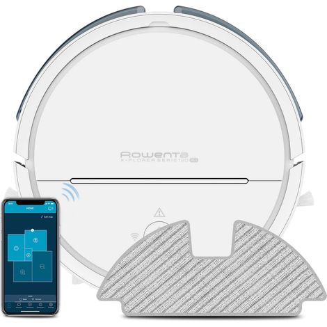 Aspirateur robot laveur, Aspire et lave les sols, Intelligence artificielle, Navigation précise, Technologie Laser + caméra, Wifi, Compatible assistant vocal RR7877WH (1/5)