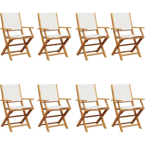 Maison Exclusive - Gartenstühle 8 Stk. Klappbar Cremeweiß Stoff u