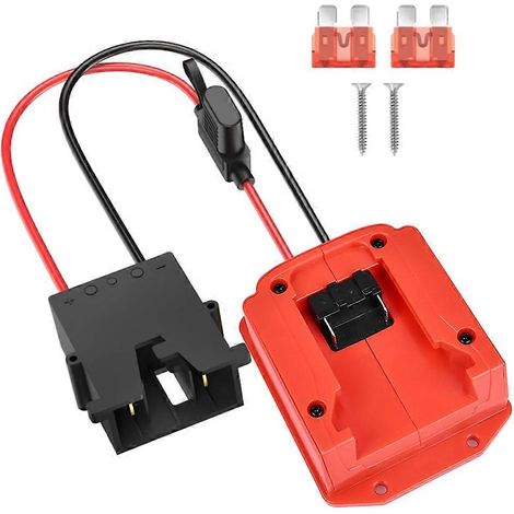 Adaptateur pour voiture jouet électrique compatible avec 18 piles M18, avec connecteur de faisceau de câbles, également compatible avec l'adaptateur de batterie Peg Perego 4881111828. (1/5)