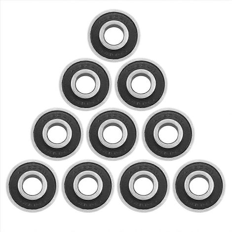 Set mit 10 Kugellagern 608 für Skateboards, 8x22x12,6 mm, Scooter-Räder, Schwarz, Hohe Präzision (1/5)