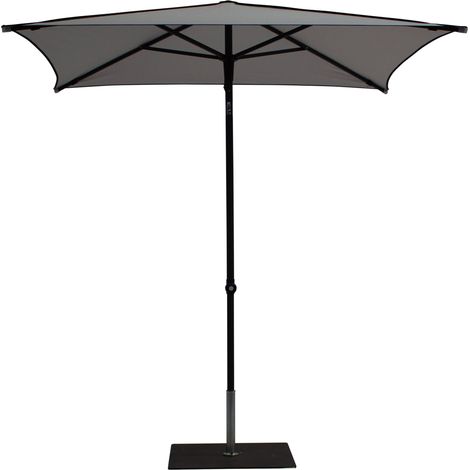 Ombrellone da Giardino 2x2 m Palo Ø38 mm in Alluminio Tessuto Dralon Acrilico Border Grigio (1/5)