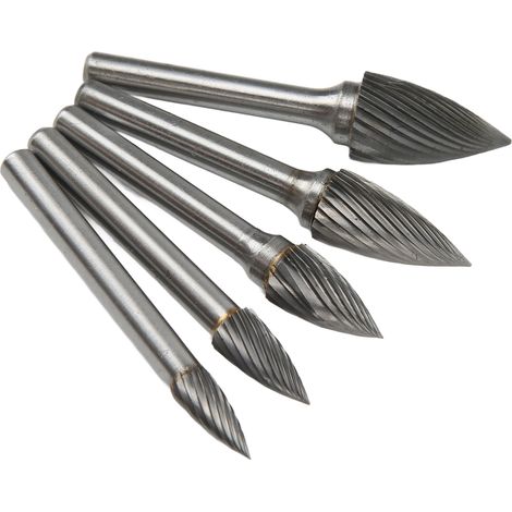 Kit de fraises rotatives en carbure de type G, tige de 6 mm, à coupe unique, traitées thermiquement, pour le meulage et la sculpture. (1/5)