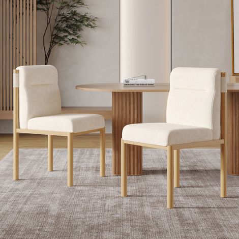 Chaise-Diffusion-Sherpa-Tissu-Trame Imitation Chêne-Assise Épaisse-2 Pièces-46x52x80.5(cm) (1/5)
