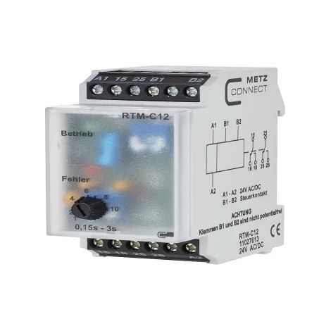 Metz Connect 11027613 RTM-C12 Zeitrelais  24 V/AC, 24 V/DC 1 St.  2 Wechsler (1/2)