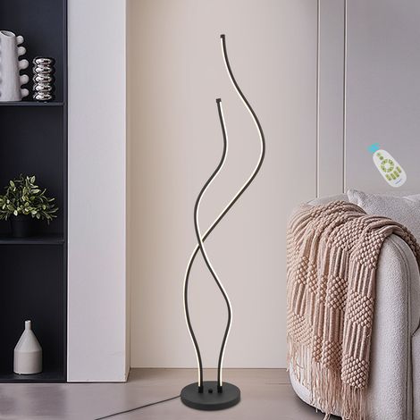 Lampadaire en spirale avec télécommande, lampe LED sur pied pour le salon ou la chambre à coucher, Luminaire (1/5)