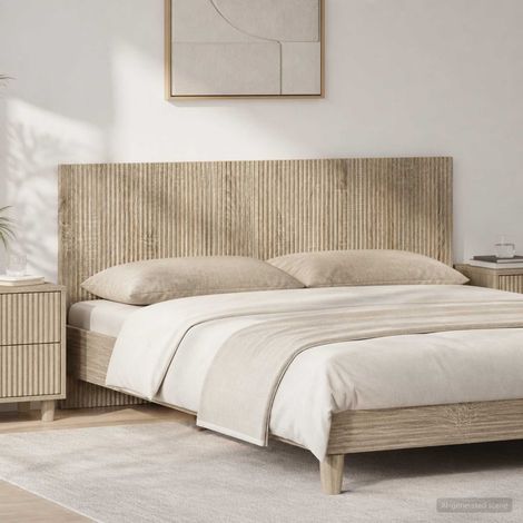 vidaXL Wall-Mounted Headboard ARNHEM Sonoma Oak Engineered Wood (1/5)