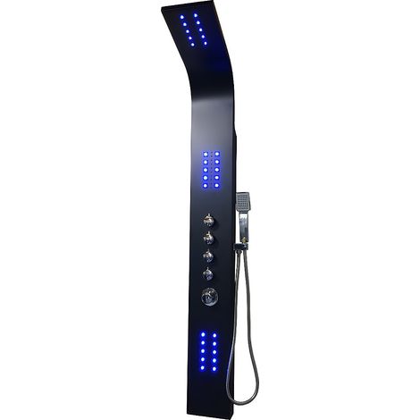 Colonna doccia termostatica a LED nera - FELICITA