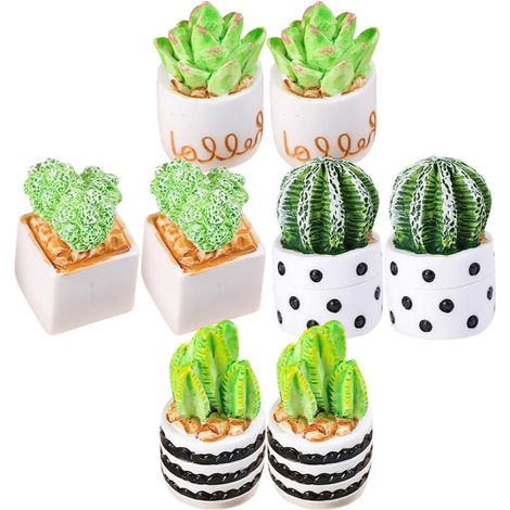 Figurines de Cactus Artificiel Plante Artificielle Ornementale Miniature en Résine 8 Pièces Polyvalente pour Décoration de Table et Maison (1/5)