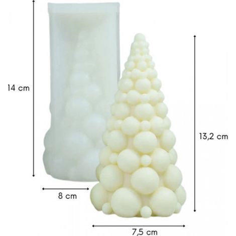 ZoeZo - Moule à bougie - Sapin de Noël - Boules - Moules à bougie - Moule en silicone - Fabriquez vos propres bougies - Moulage en plâtre et époxy - Fabrication de savon (1/4)