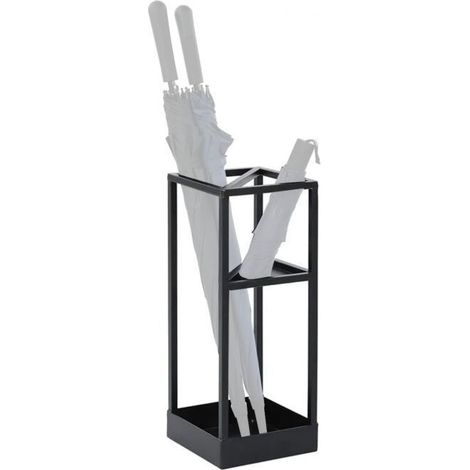 Regenschirmständer - Divit RE64 - Schwarzes Stahl - 22×22×52 cm - Feuchtigkeitsbeständig
