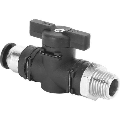 Vanne manuelle pneumatique à raccord rapide 8 mm, joint de tuyau d'air avec filetage mâle BSPP BC8-04 (1/5)