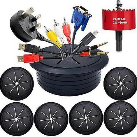 Kit de gestion de câbles muraux 6 pièces avec cache-câbles pour téléviseur mural, 60 mm (2-3/8 po), scie cloche et accessoire de perçage B (1/5)